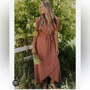 ROOLEE - Taylor Jane Wrap Maxi - Size Small - Coral Color